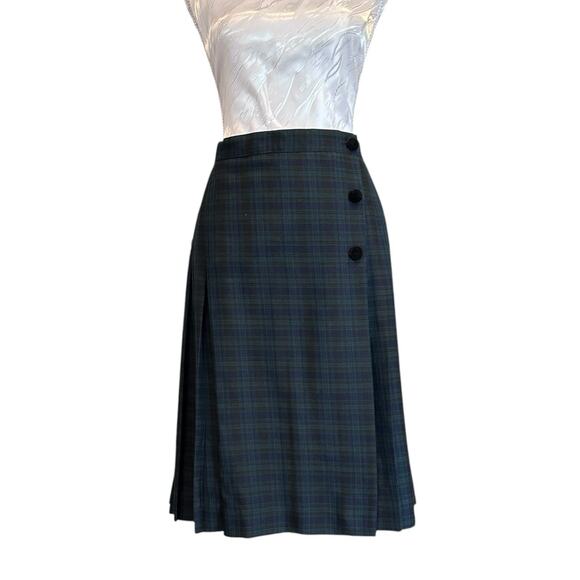 Vintage Dresses & Skirts - Vintage 90s Plaid Wrap Skirt Sz Medium Preppy Academia